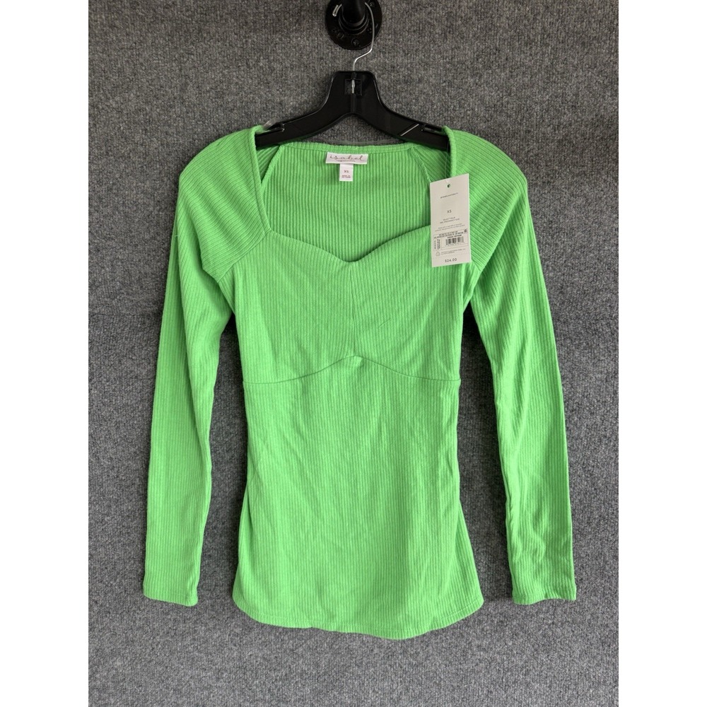 Isabel Maternity Womens Kelly Green Ribbed Long Sleeve‎ Size XS Holiday  P8